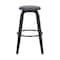 Armen Living Harbor 30" Bar Height Backless Swivel Gray Faux Leather and Black Wood Mid-Century Modern Bar Stool LCHBBAGRBL30 - alternate 8